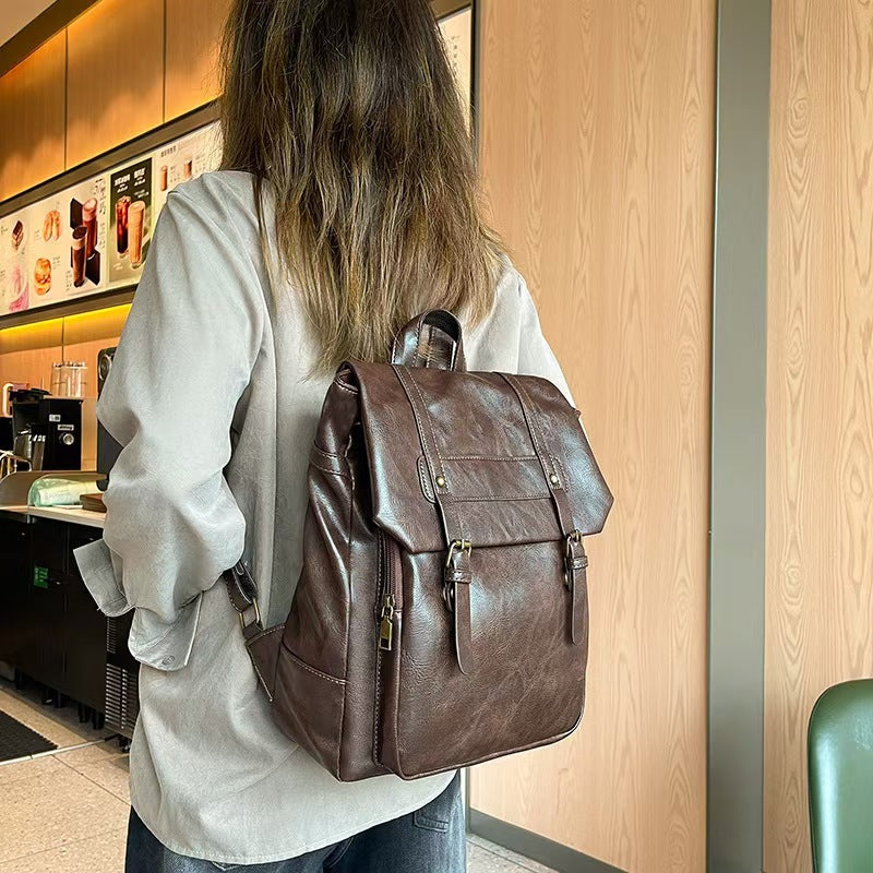Women's Uniform College Vintage Soft Leather Cambridge Women's Backpack