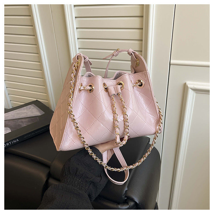Women's Version Of Style Rhombus Chain Light Luxury Fashion Bucket Bags