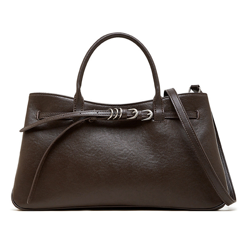 Genuine Leather Niche Retro Vegetable Tanning Women's Shoulder Bag