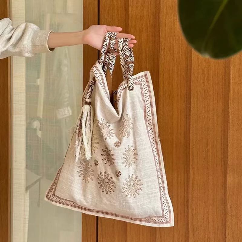 Women's Design Linen Ethnic Style Bohemian Large Capacity Women's Shoulder Bag