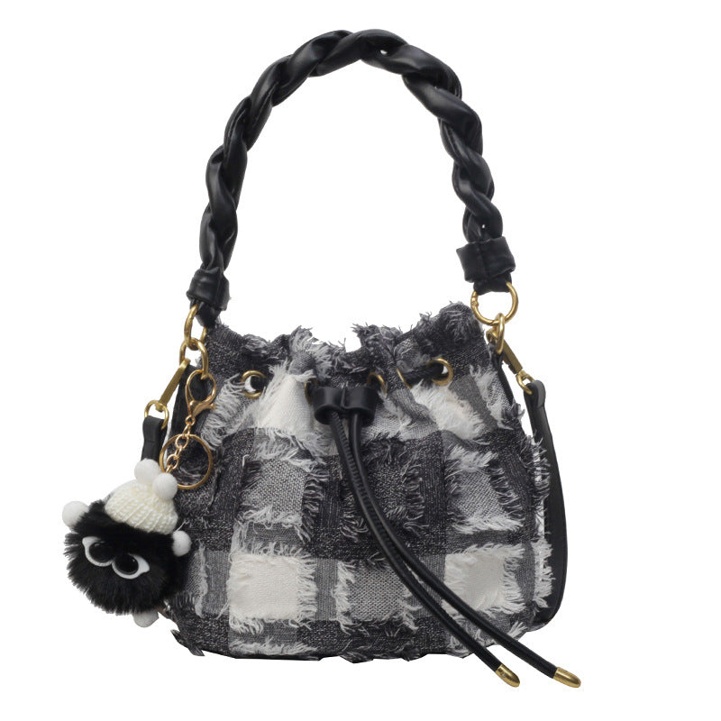 Women's Classic Style Solid Color Chain One Bucket Bag