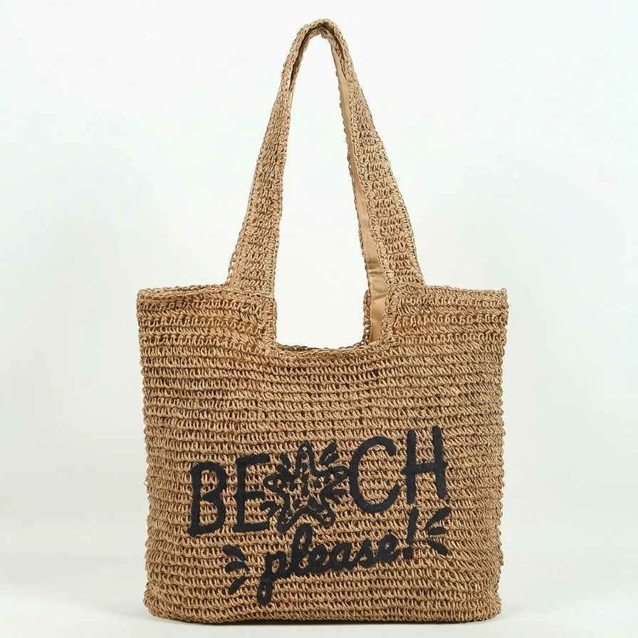 Women's Straw Woven Hollow Hand-woven Seaside Vacation Tote Bag