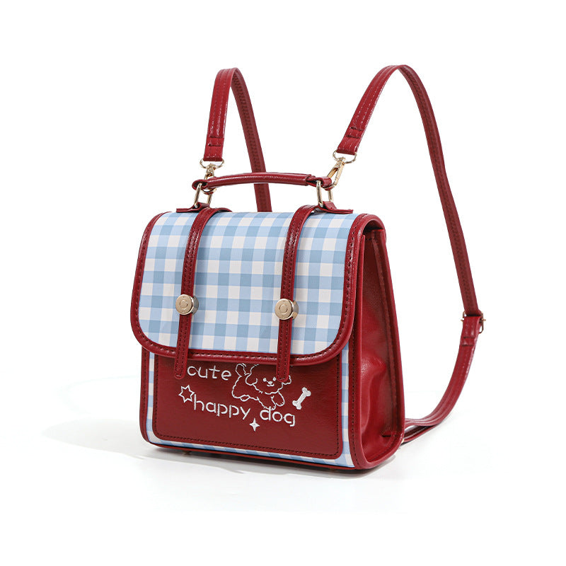 Women's Checked Korean Niche Design Street Trend Women's Backpack