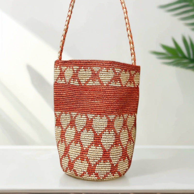 Women's Korean Style Raffia Handmade Woven Seaside Vacation Versatile Women's Messenger Bag