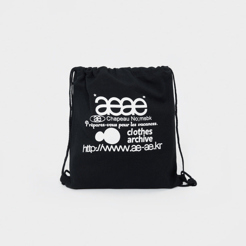 Fashion Drawstring College Female Letters Printed Leisure Backpack