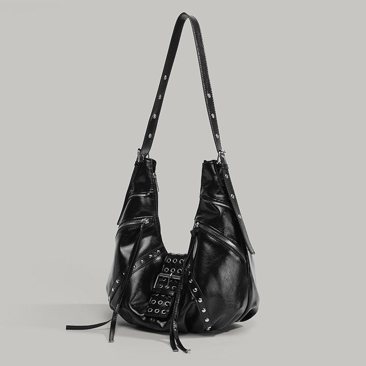 Leather Croissant Hot Fan Bike Packet Niche Lazy Simple Fashion Women's Shoulder Bag