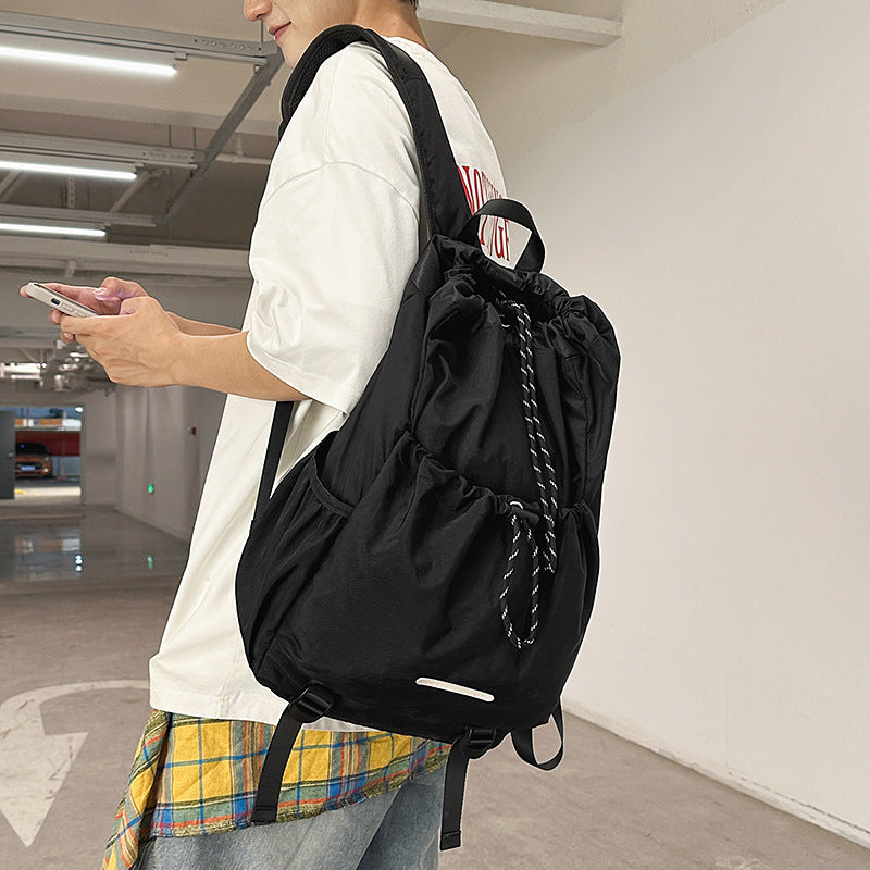 Creative College Couple Drawstring Vintage Unisex Leisure Backpack