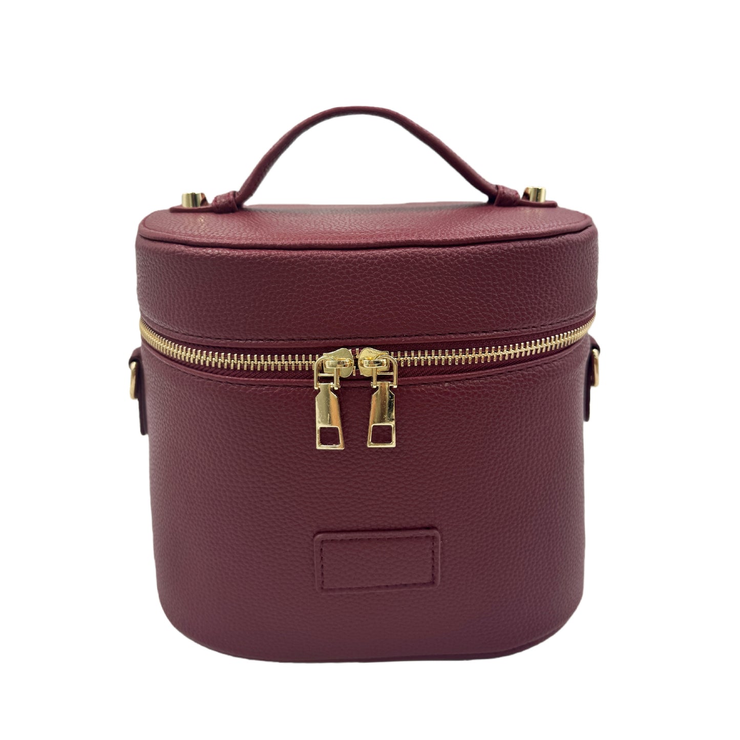 Lychee Pattern Fashionable Portable Diagonal Strap Leather Large Makeup Bag