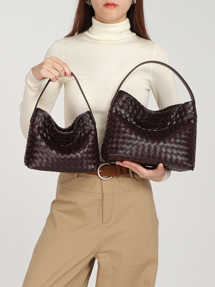 Women's Retro High-grade Woven Commuting Fashion Underarm Handbags