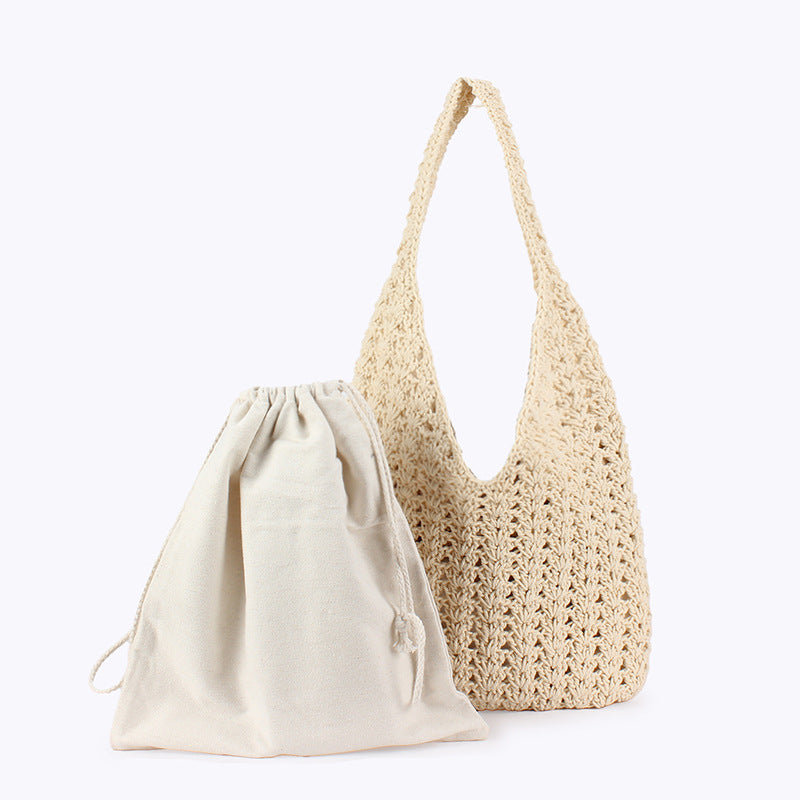 Women's String Simple Woven Seaside Holiday Leisure Commute Bags