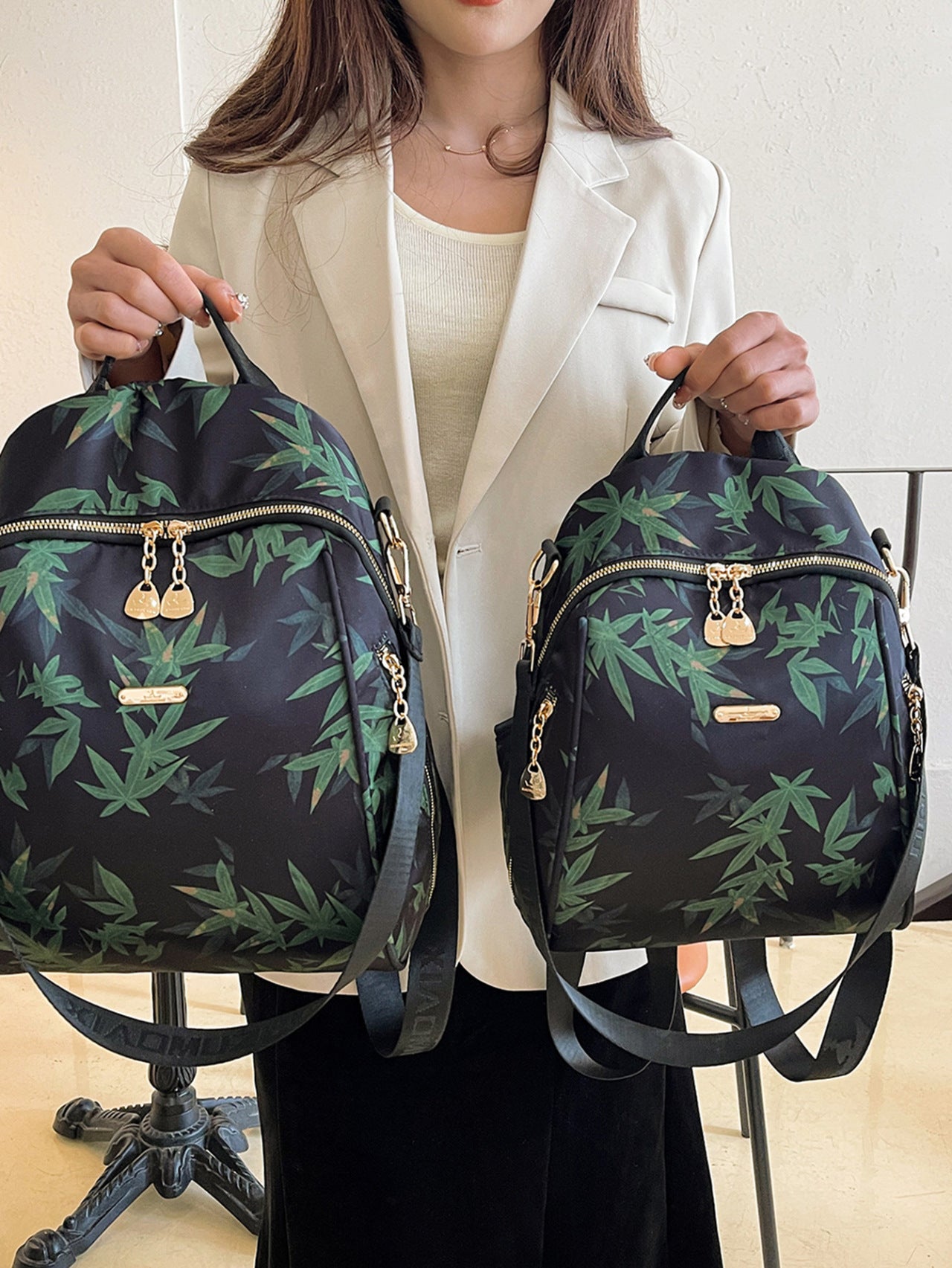 Women's National Style Bamboo Leaf Light Luxury Ethnic Fashion Leisure Backpack