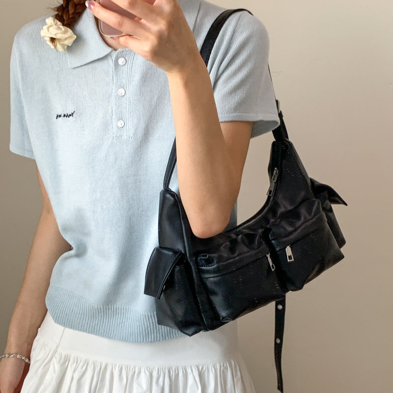 Women's Fashionable Large Capacity Portable Motorcycle Fashion Korean Style Bags