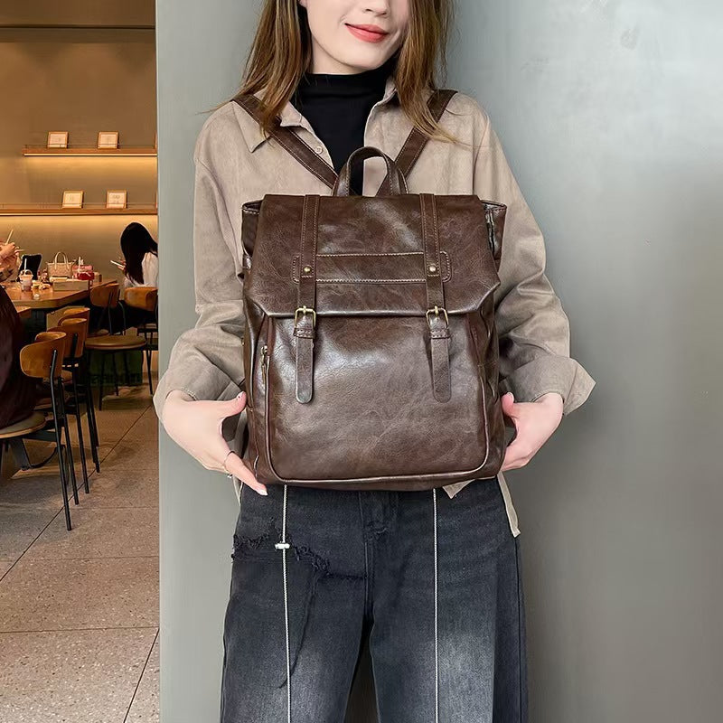 Women's Uniform College Vintage Soft Leather Cambridge Women's Backpack