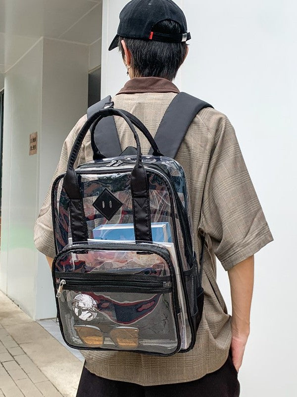 Transparent Lightweight Stadium Activity Waterproof Rucksack Large Leisure Backpack