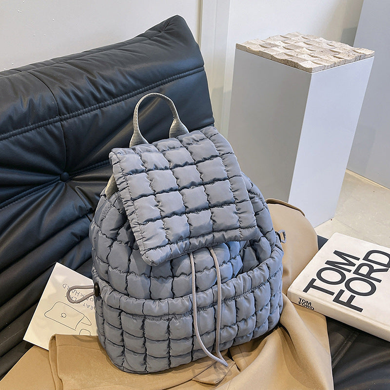Women's Fashion Commuter Large Capacity Fluffy Plaid Backpacks