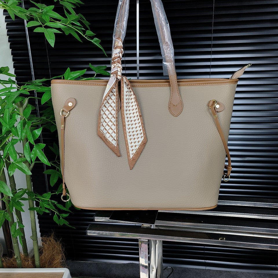 Women's Summer Contrast Color Commuter Fashion Large Tote Bags