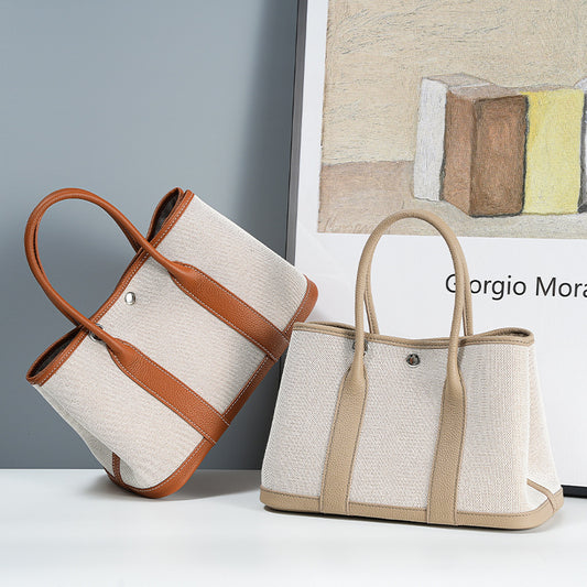 Women's High Sense Leather Genuine Large Capacity Canvas Women's Handbag