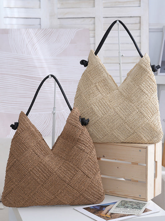 Women's Texture Handmade Straw Idle Style Holiday Leisure Women's Shoulder Bag