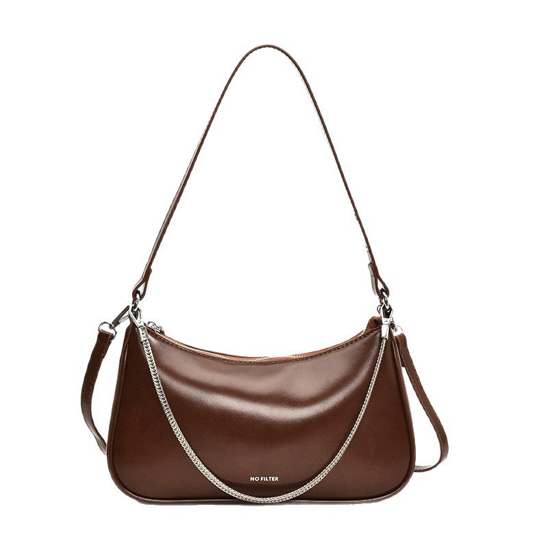 Women's Niche High-grade French Style Chain Baguette Simple Underarm Bag