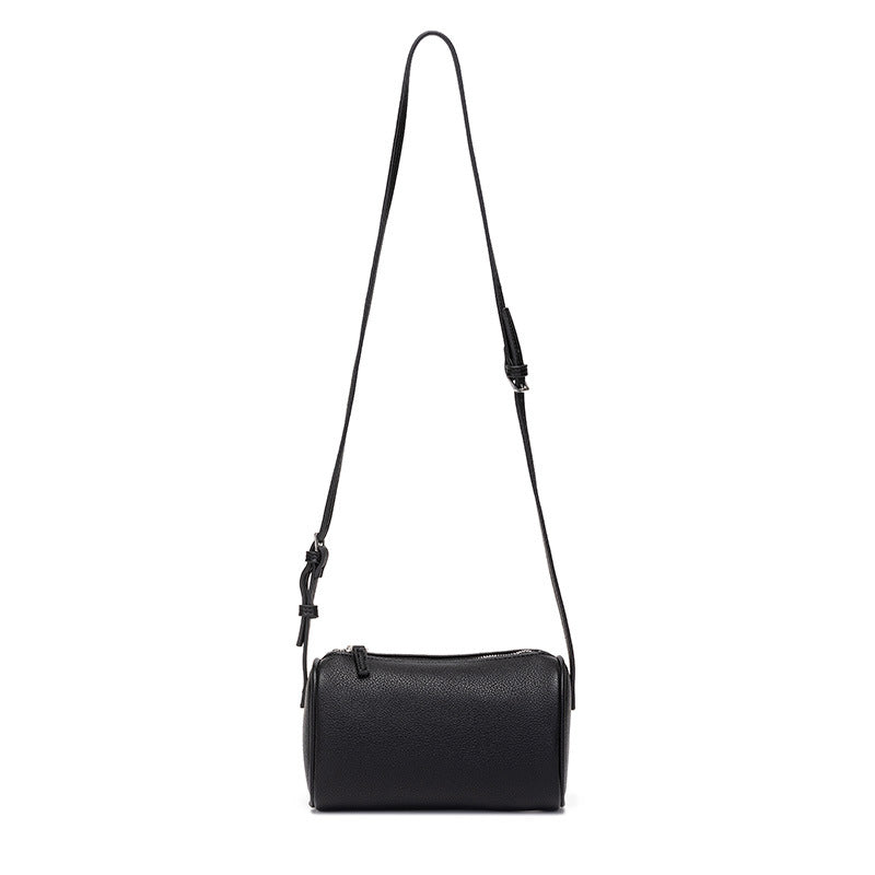 Korean Niche Design Simple Round Minimalist Lychee Women's Messenger Bag
