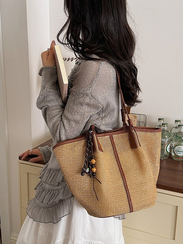 Women's French Straw Summer Fashion Simple Large Bags