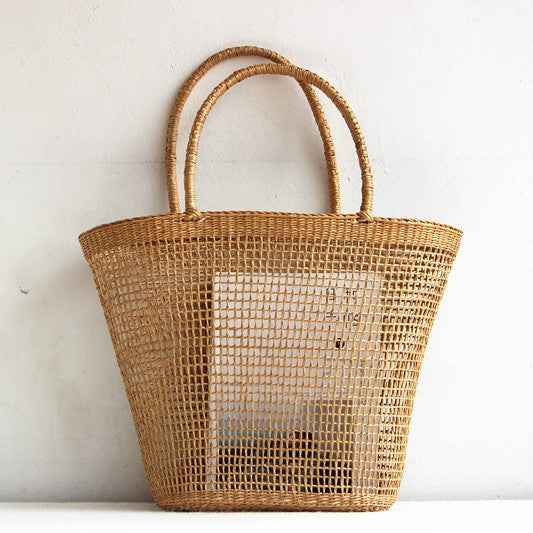 Casual Women's Yellow Grass Hollow Vacation Women's Shoulder Bag