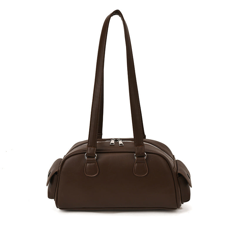 Women's Autumn Retro Textured Bowling Simple Pillow Underarm Bag