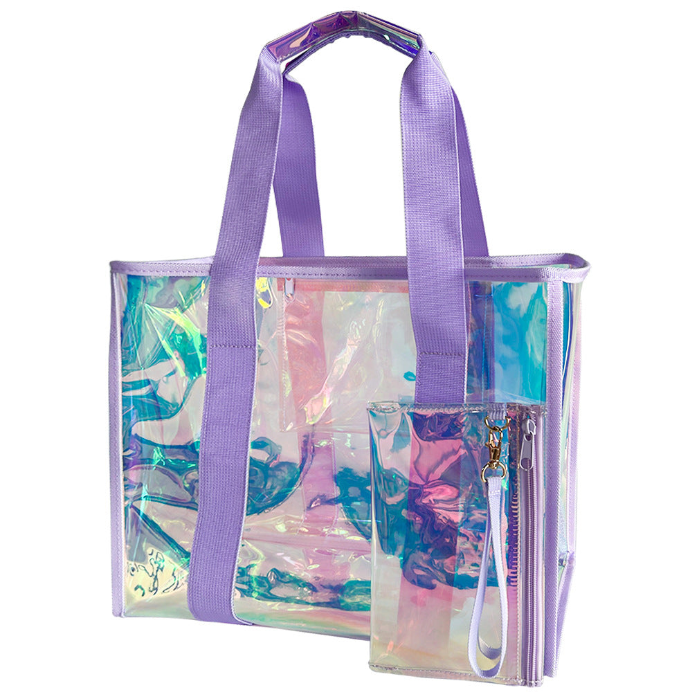 Women's Colorful Portable Waterproof Gel Beach Tote Bag