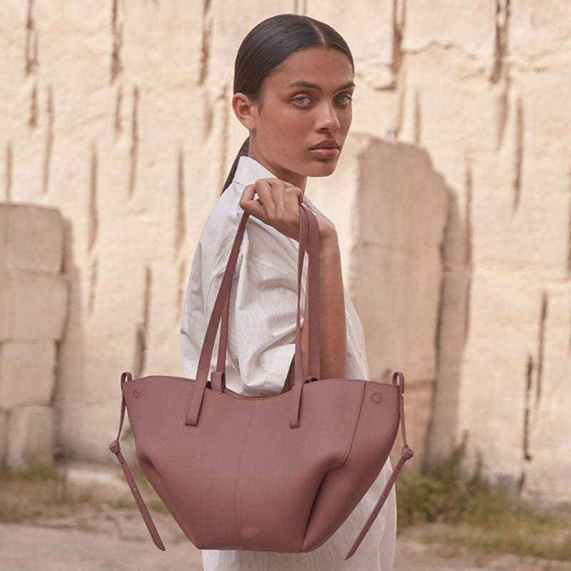Women's High Version Leather Large Capacity Shopping Tote Bag