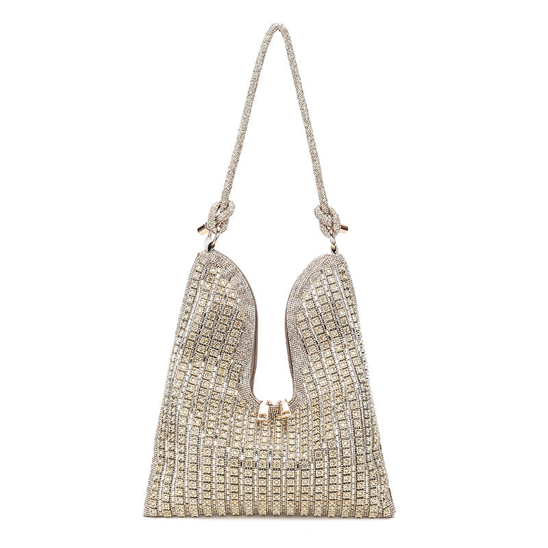 Women's Full Diamond Rhinestone Chain Shiny Portable Bucket Bags