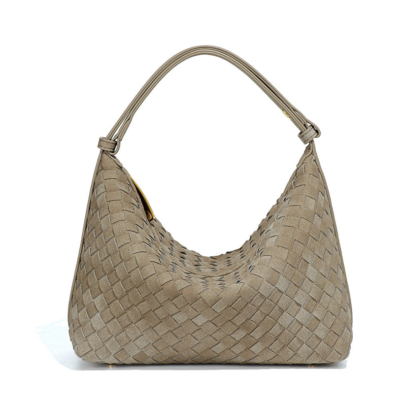 Women's Large Capacity Underarm Design Woven Simple Style Women's Handbag