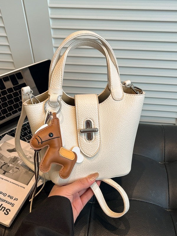 Niche Solid Color Design Advanced Sweet Western Style Trendy Bucket Bag