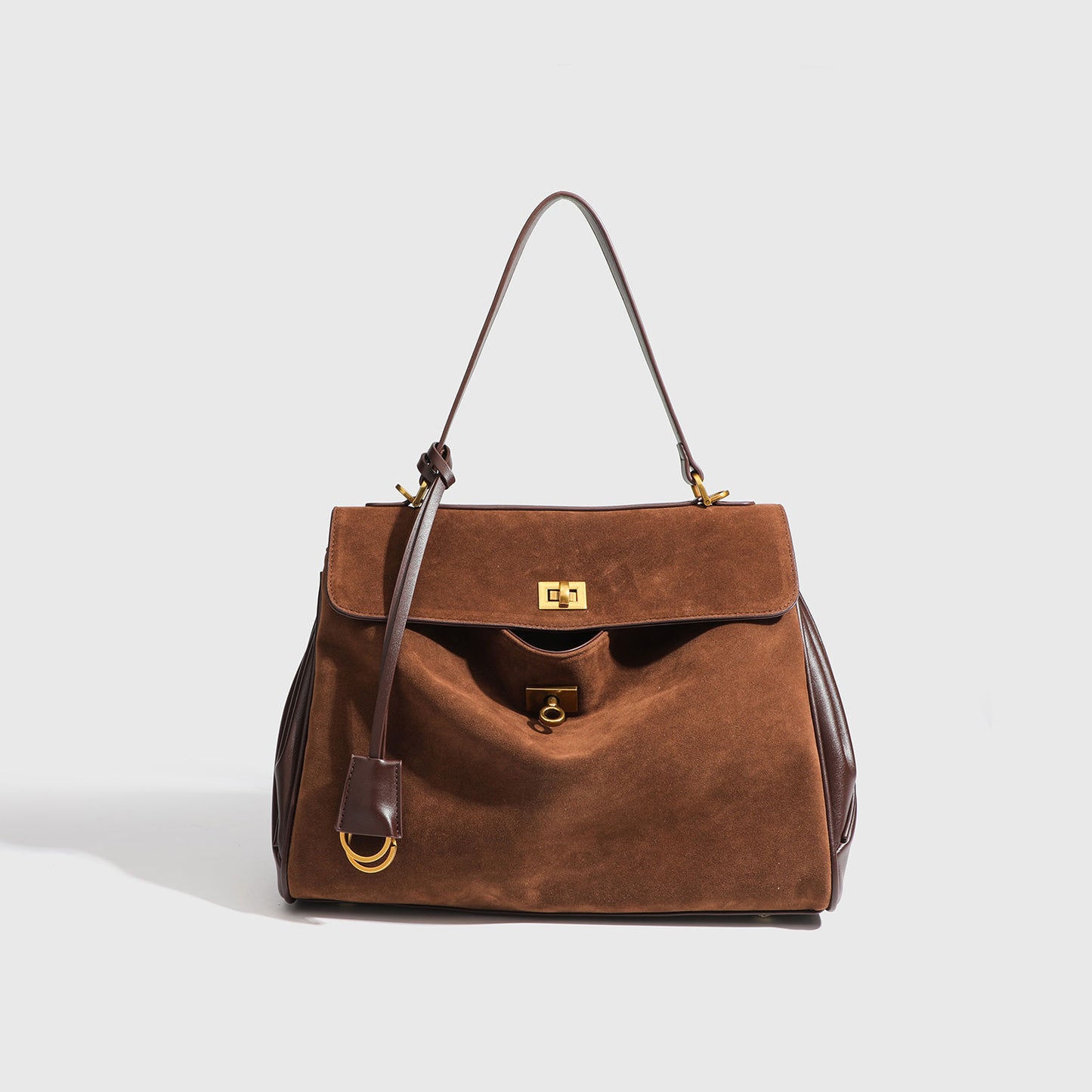 Women's Genuine Leather Deerskin Veet Large Capacity Underarm Matte Tote Bag