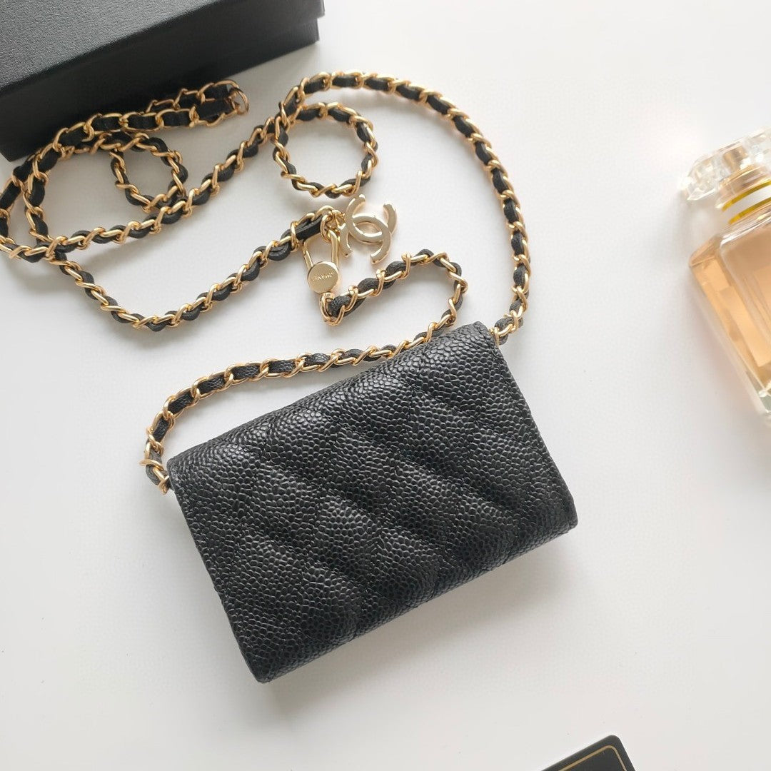 Classy Glamorous Women's Diamond Check Chain Card Pack Card Sleeve