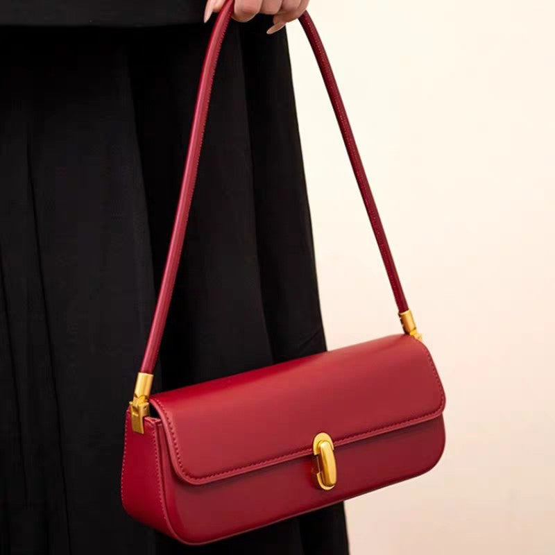 Women's Red Wedding Bridal Niche Baguette Underarm Bags