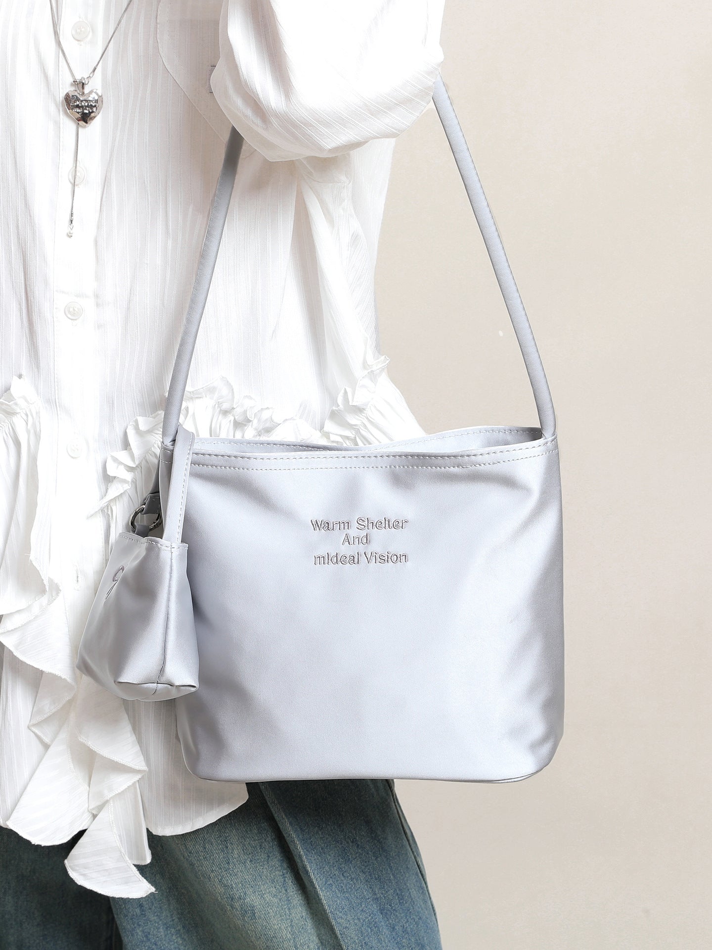Women's Satin Mercerized Carrying Spring Sier Underarm Handbags