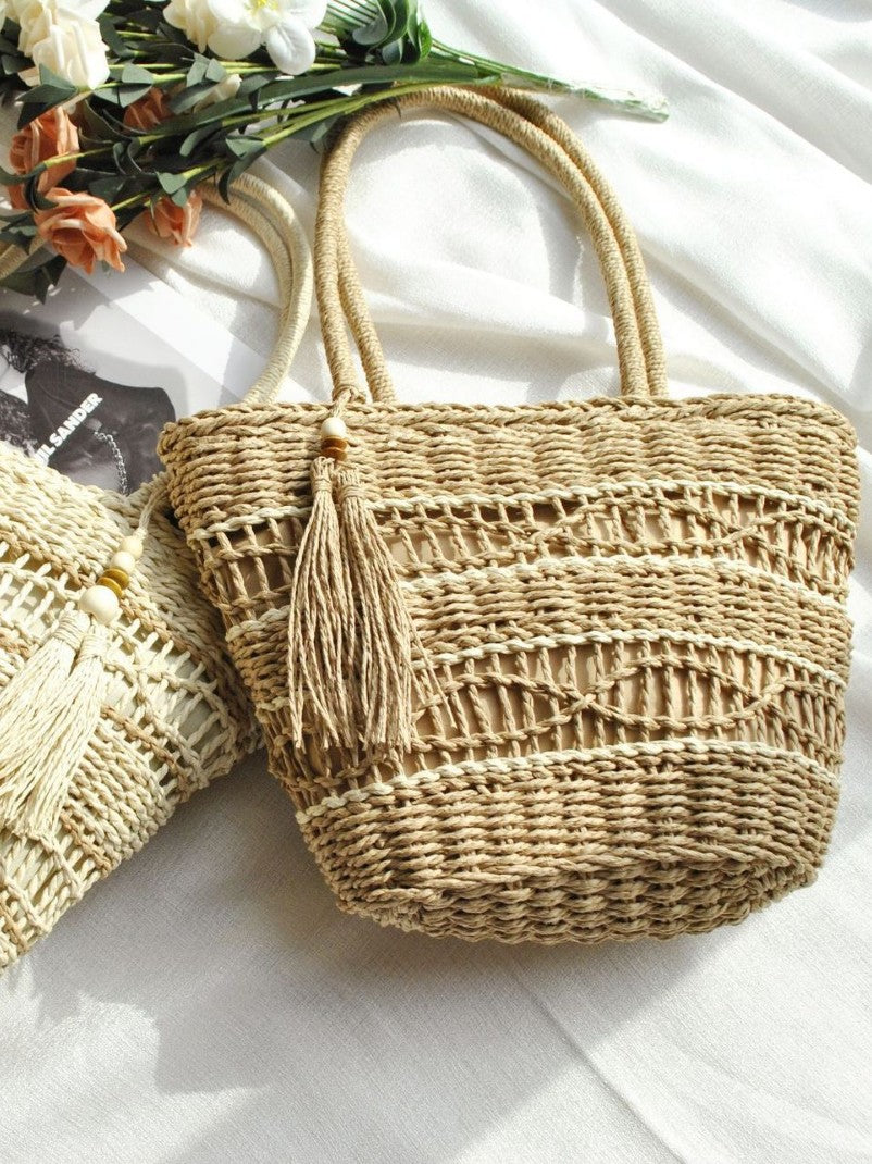 Straw Tassel Vacation Style Everyday Joker Women's Messenger Bag