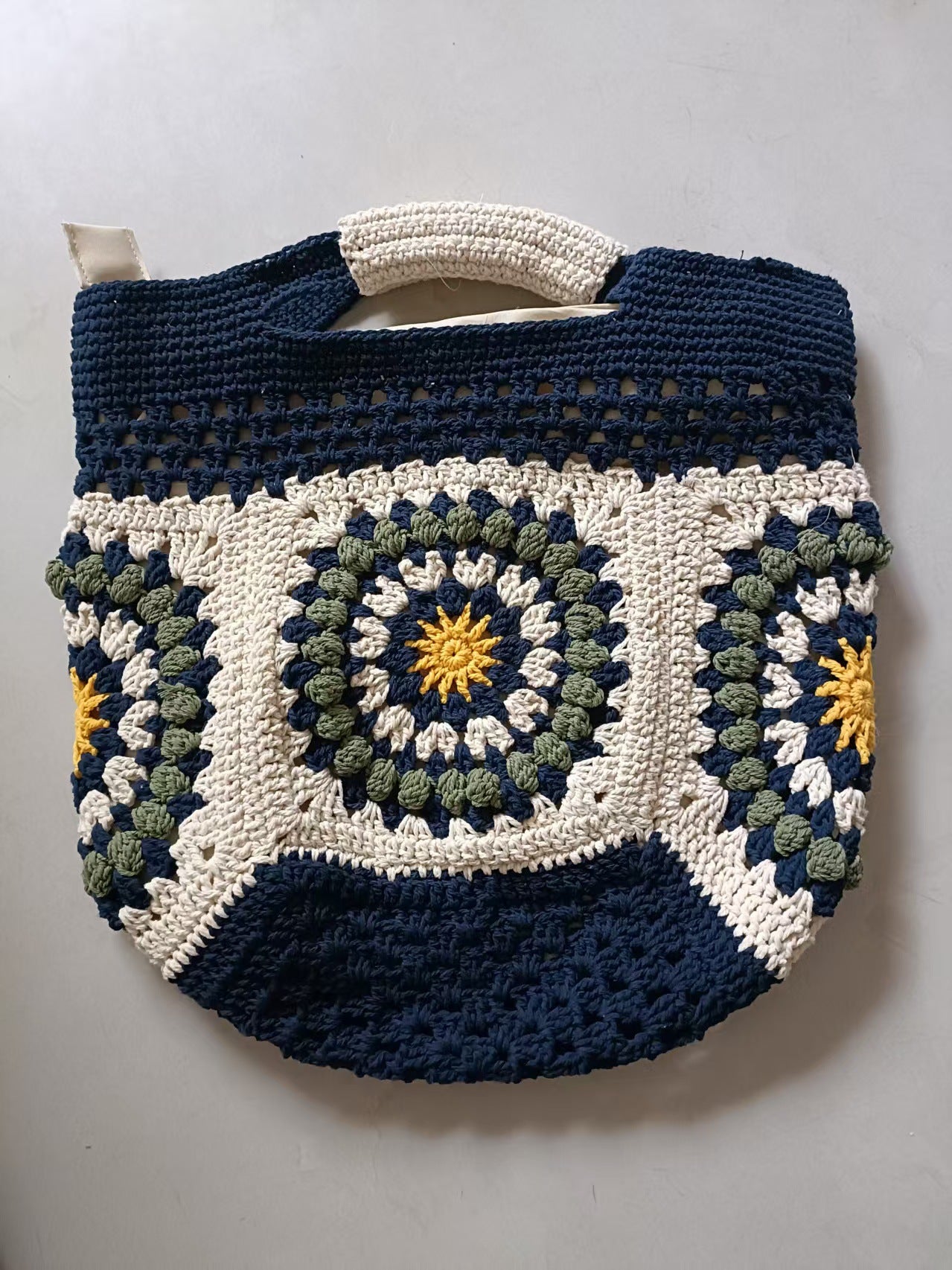 Grandma Plaid High Sense Female Hand-woven Large Capacity Canvas Women's Shoulder Bag