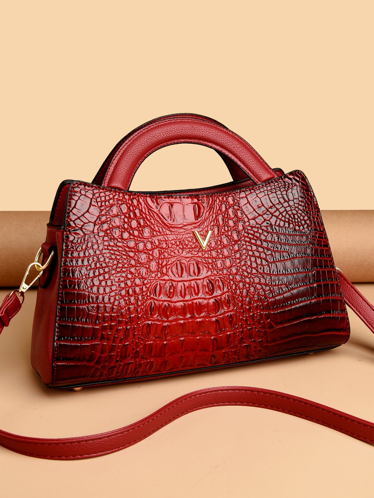 Women's Fashion Crocodile Pattern Popular Embossed High Women's Handbag