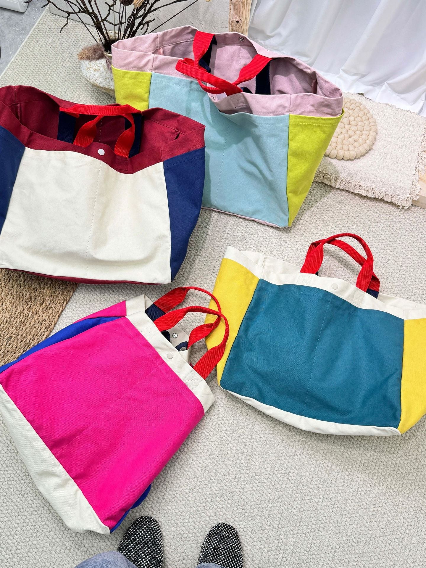 Women's Matching Canvas Large Capacity Commuter Fashion Mummy Fitness Women's Shoulder Bag