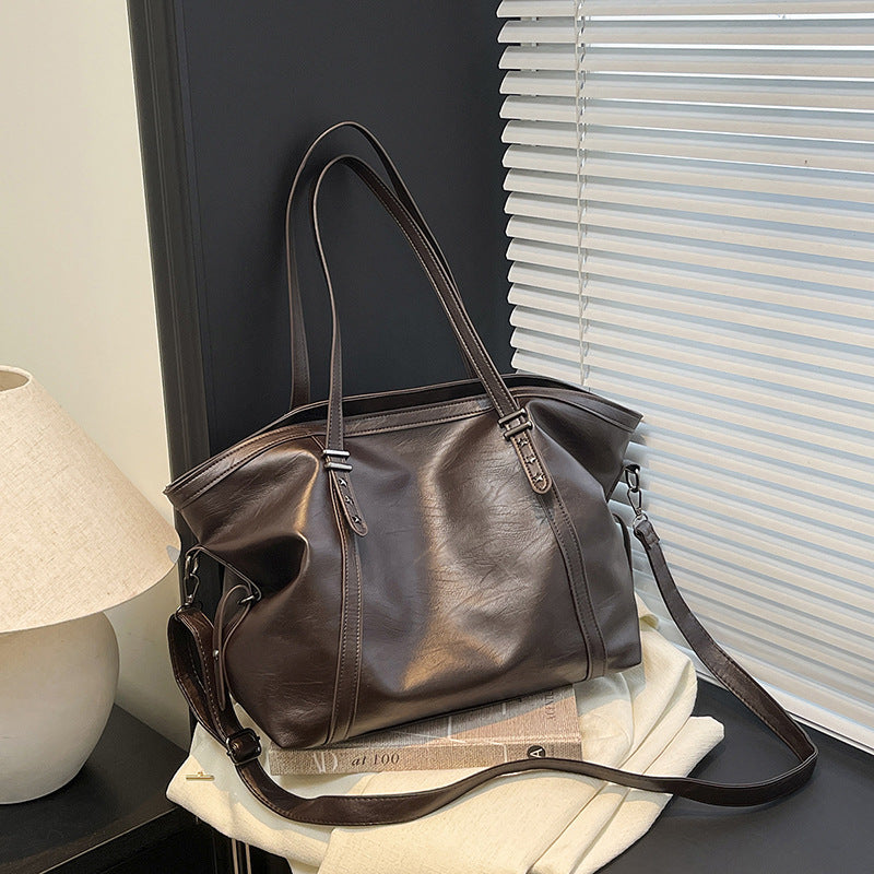 Women's Commute Autumn Tide Large Capacity Soft Leather Tote Bags