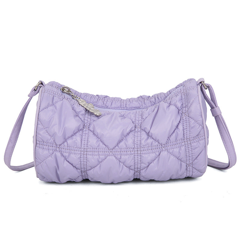 Women's Pillow Round Rhombus Pleated Bale Of Women's Shoulder Bag