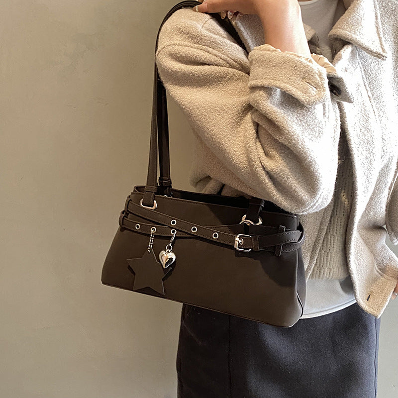 Women's Retro Large Capacity Commuter Winter Korean Underarm Bag
