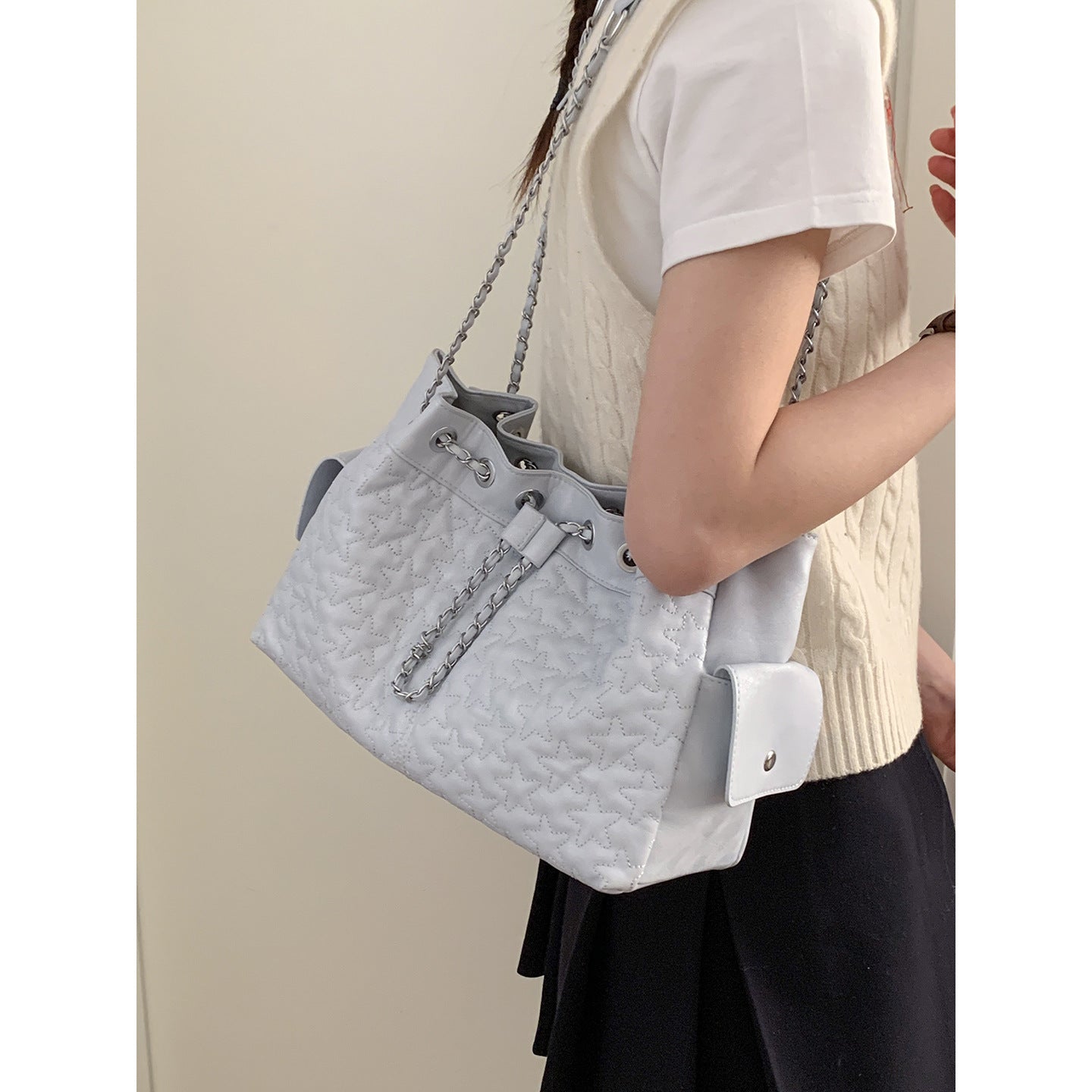 Women's Korean Style Commuter Simple Chain Underarm Bag