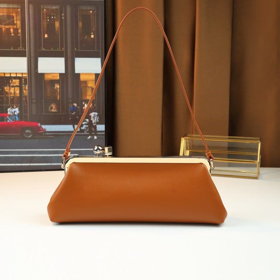 Women's Premium Ball Derby Clip Baguette Dinner Business Large Women's Shoulder Bag