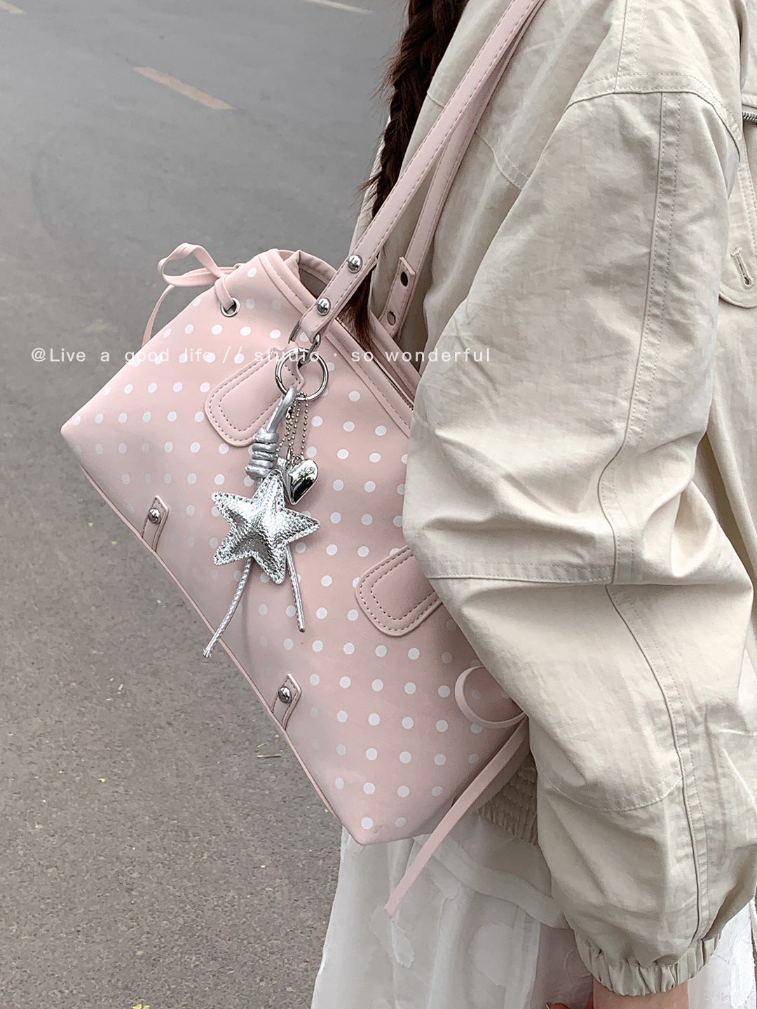 Women's Summer Fashion High-grade Polka Dot Printed Underarm Bag