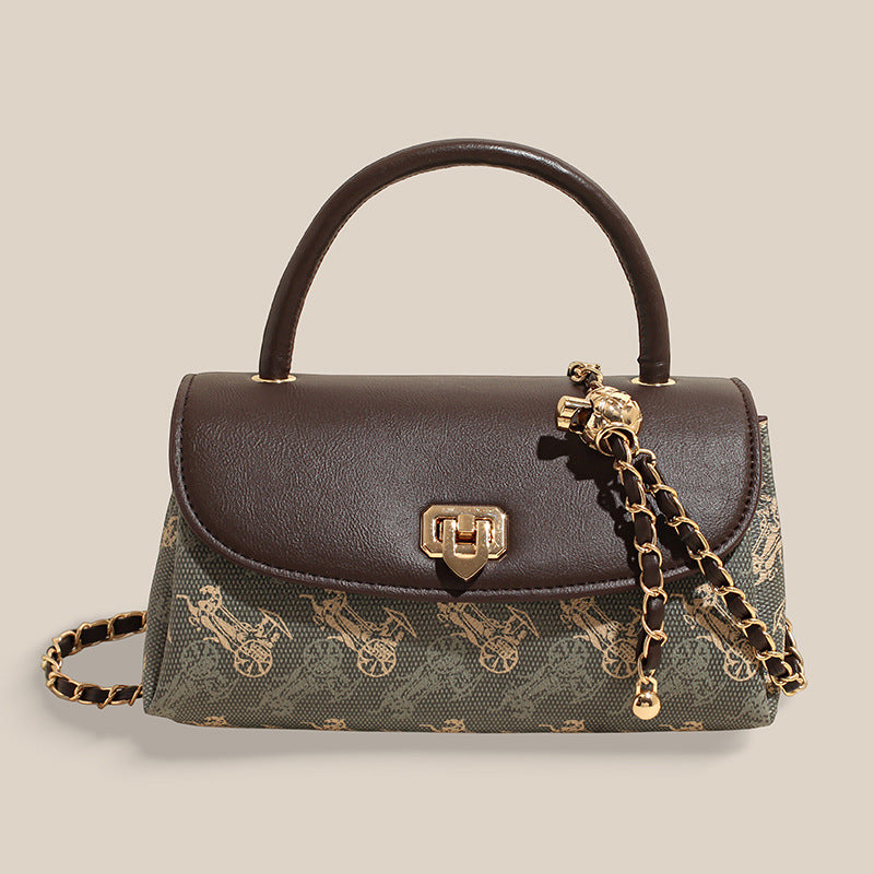 Women's Advanced Texture Printed Korean Style Trendy Chain Bags