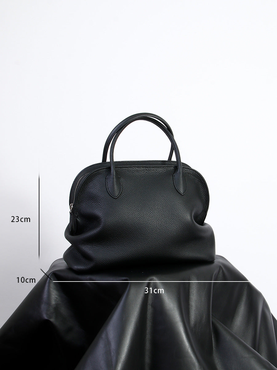 Design Vintage Cowhide Shell Versatile Old Large Capacity Handbags