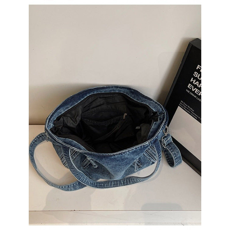 Women's Korean Style Large Capacity High Sense Idle Denim Retro Women's Shoulder Bag