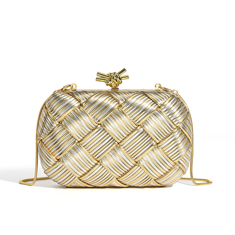 Simple Fashion Dinner Woven Box Clutch Original Single Quality Light Bags
